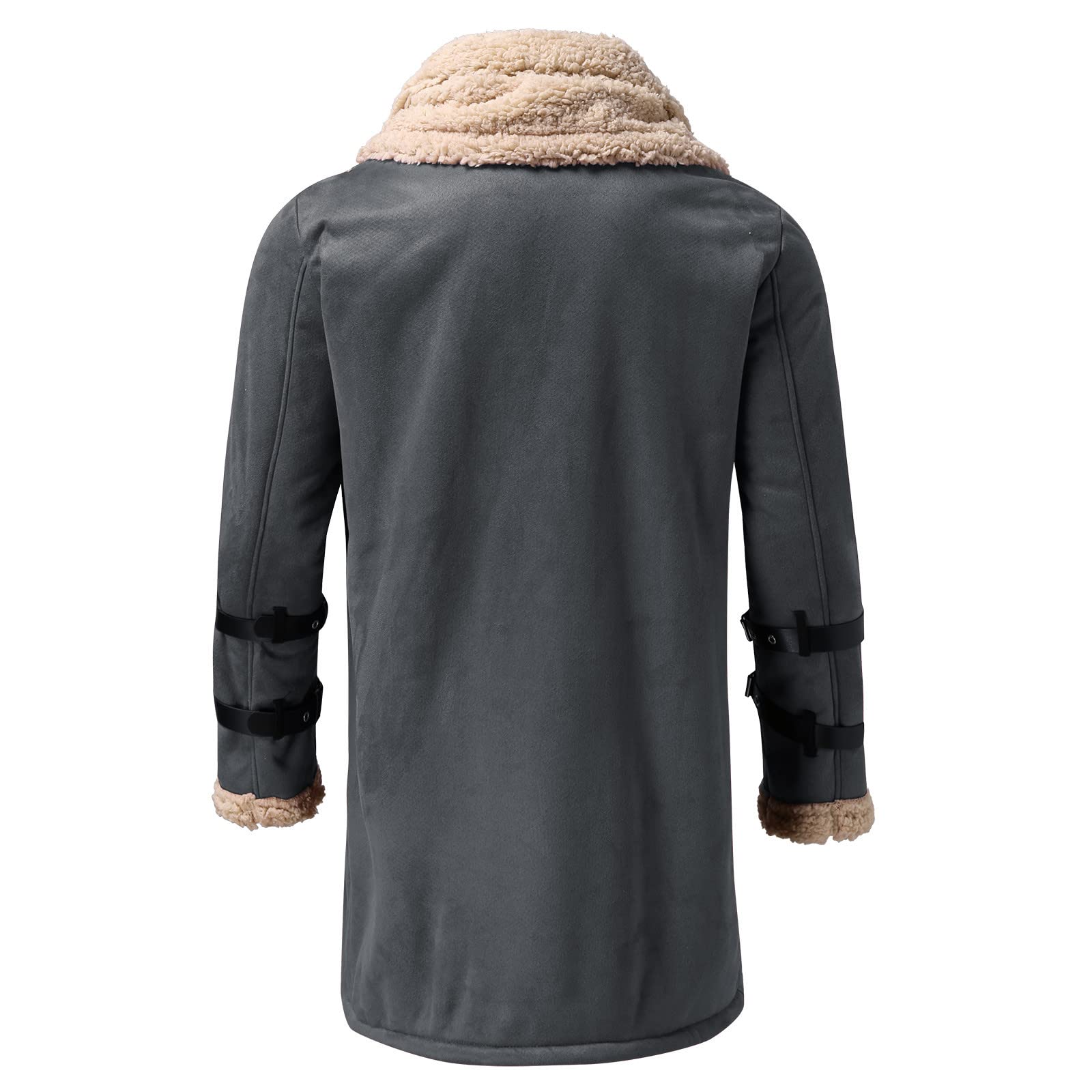 Chaqueta de gamuza con cuello de solapa para hombre, chaqueta de gamuza de longitud media, abrigo minimalista con cremallera, versátil y casual, abrigo cómodo de moda, abrigo cálido y grueso con