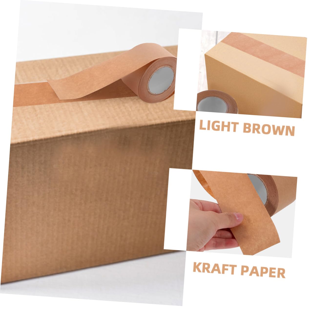 TEHAUX 9rotoli Adesivo Gummed Kraft Paper Biadesivo Resistente Per Spedizioni e Imballaggi Per Scatole e Facile Usare e