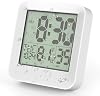 ALLOMN Digital Shower Clock, Waterproof Shower Wall Clock Bathroom Timer with Countdown Alarm Temperature, Touch Shower Clocks with Suction Cup Hanging Hole Stand for Kids and Adults (White)