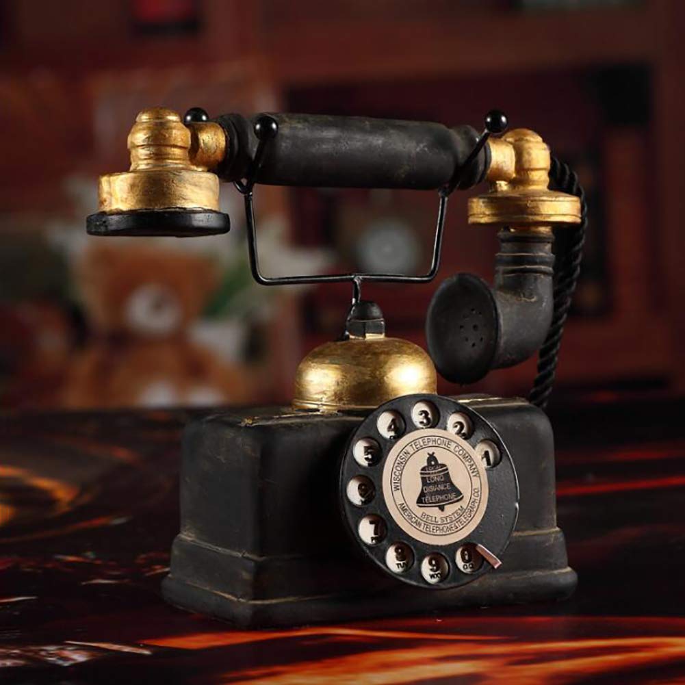 Modèle de décoration de café-bar téléphone créatif noir pour maison rétro