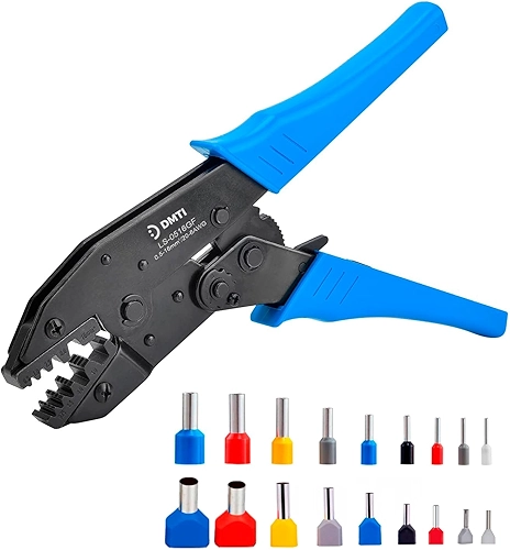DMTI Alicate de Crimpar Prensa Terminais Ilhós Tubular 0,5 Até 16mm