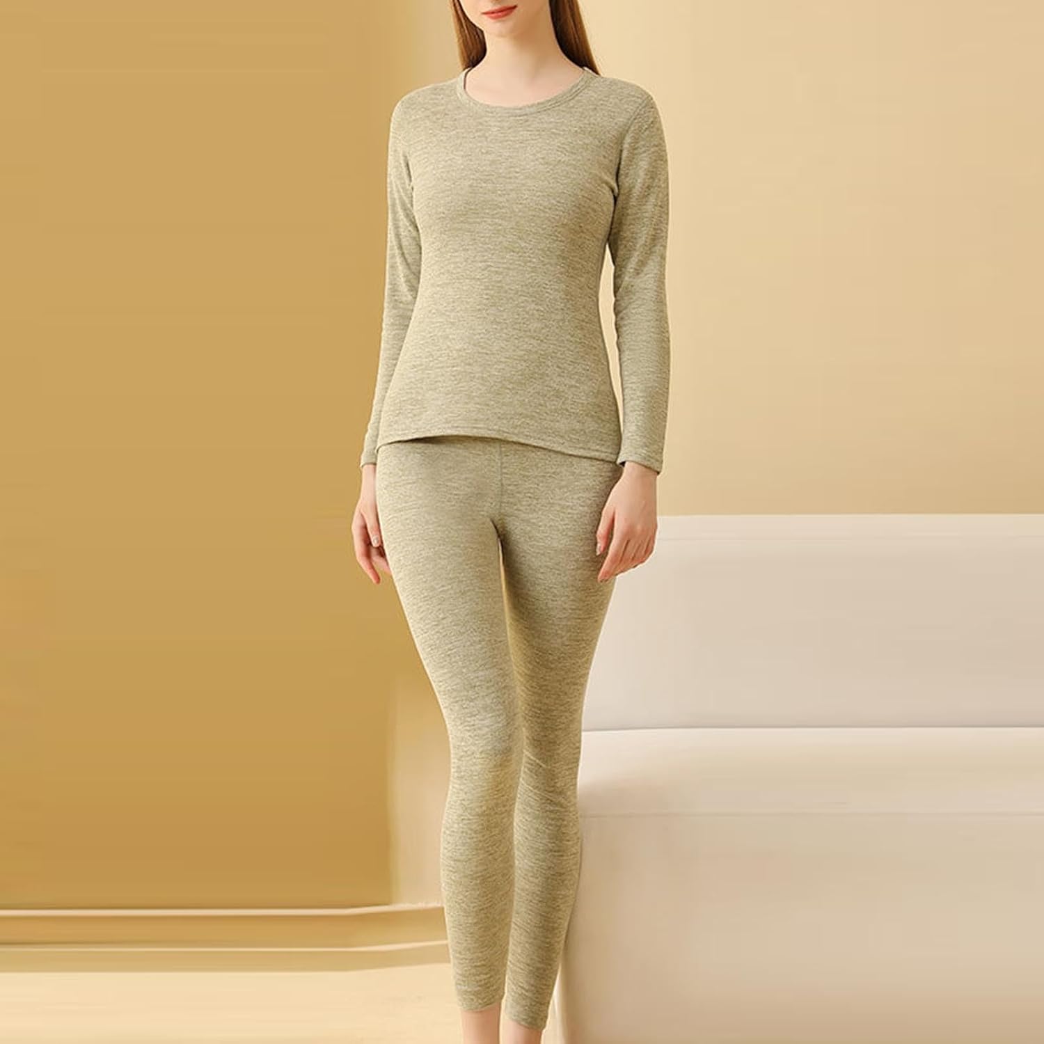 FZYLQY Thermal Underwear for Women, Long Johns for Woman Thermal Sets Fleece Lined Base Layer Top and Bottom Set for Ladies