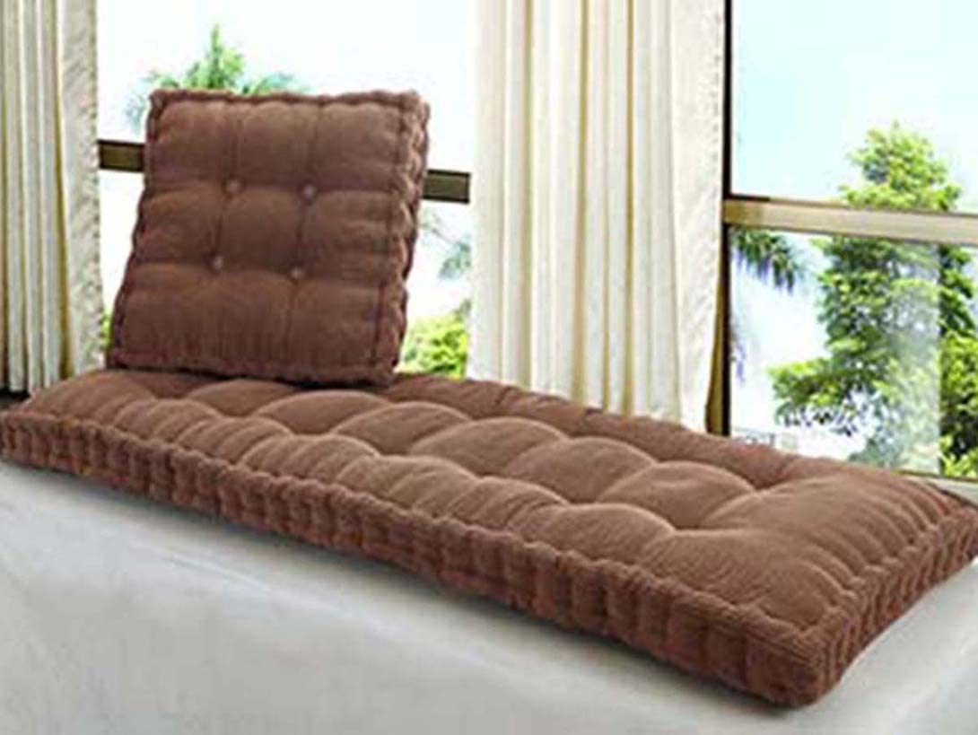 GGoty Dickes Sofa Bank Kissen 2/3 Sitzer Indoor, 100cm/120cm Baumwolle Lange Bank Kissen Boden Kissen Matratze Für Haus/Garten/Patio/Schaukel (120x50cm,Grau