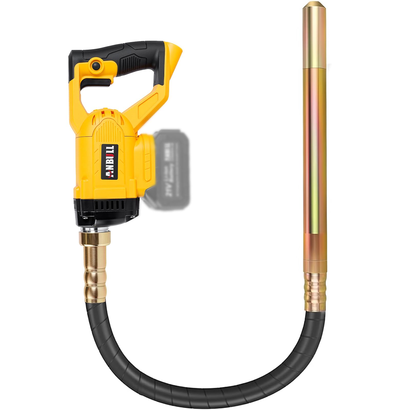 Anbull Vibrador de Hormigón a Batería (sin batería) 1 m, compatible con baterías Makita (18.5V–21V), Velocidad de rotación: 4800 rpm, Amplitud: 0,9 mm, Concrete Vibrator