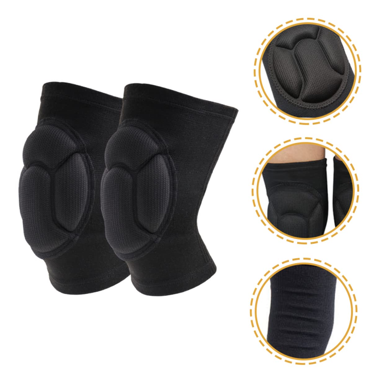 BESPORTBLE 2 Pairs Adult Roller Skating Pads Black Dance Pads Durable Non-slip Material