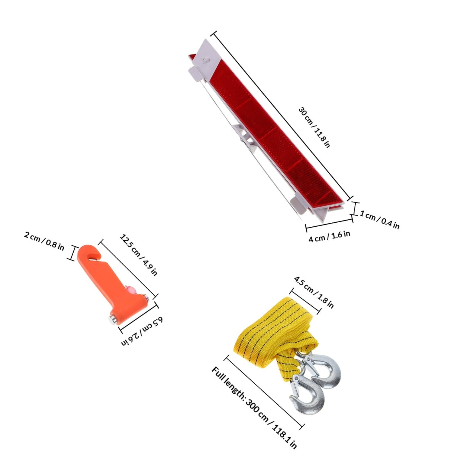 HEMOTON Kit D’outils D’urgence pour Voiture 8 Pièces Multifonctions Compact, Ensemble D’outils pour Véhicule Solide, Accessoires D’assistance Routière pour Sécurité Automobile