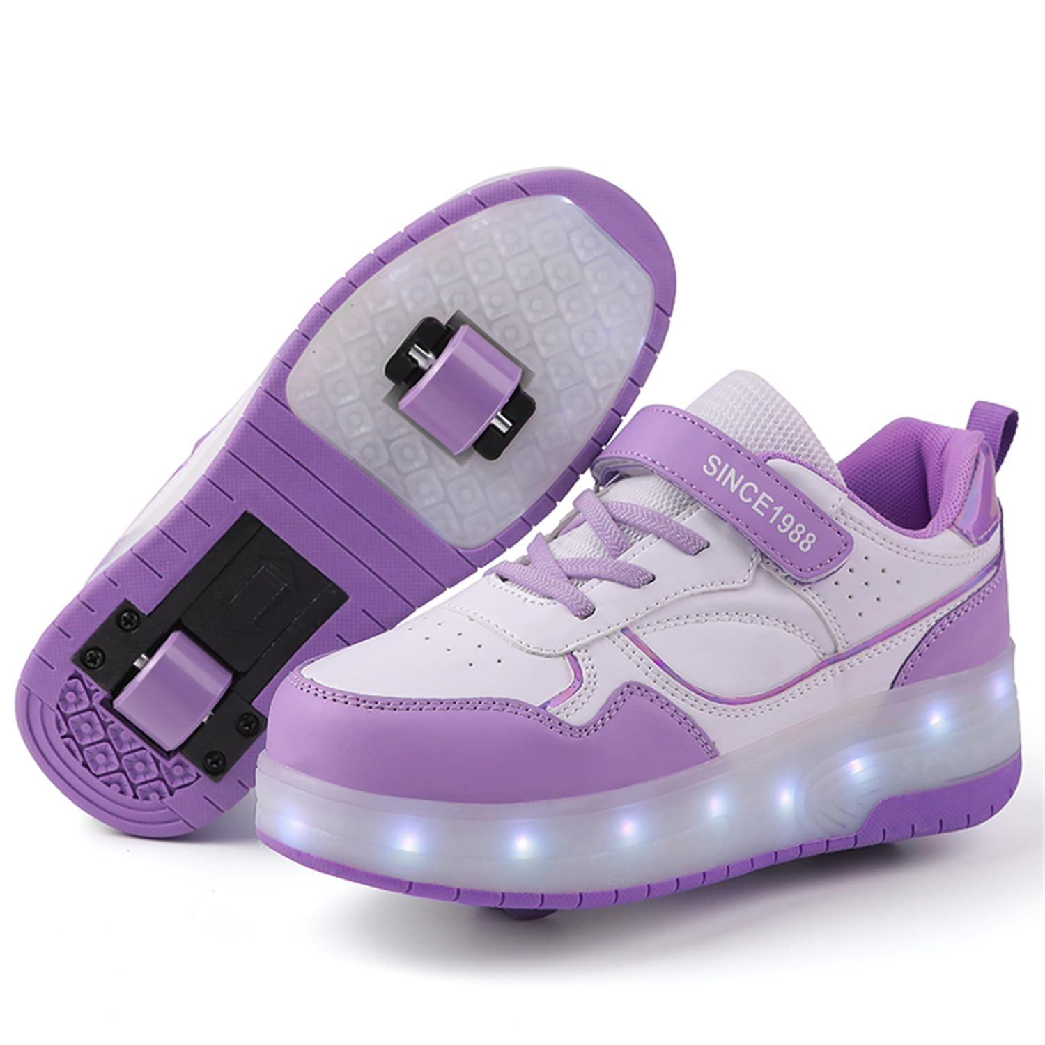 Zapatillas con Ruedas y Luces para Niña y Niños - Patines con USB Automática, Calzado de Skateboarding - Regalos Creativos de Vacaciones