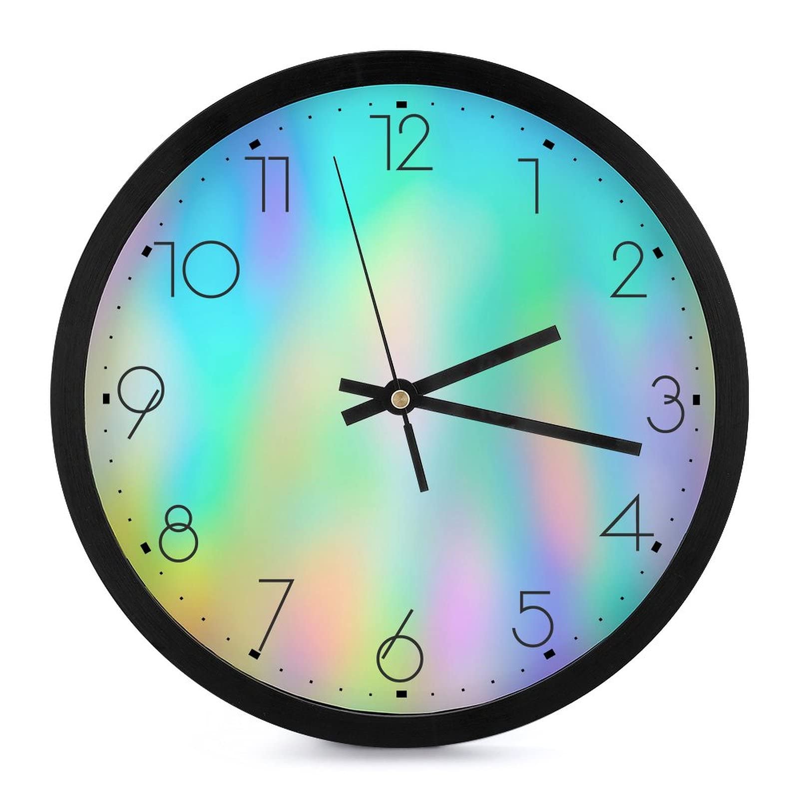 Horloge murale ronde arc-en-ciel 25cm déco salon et chambre