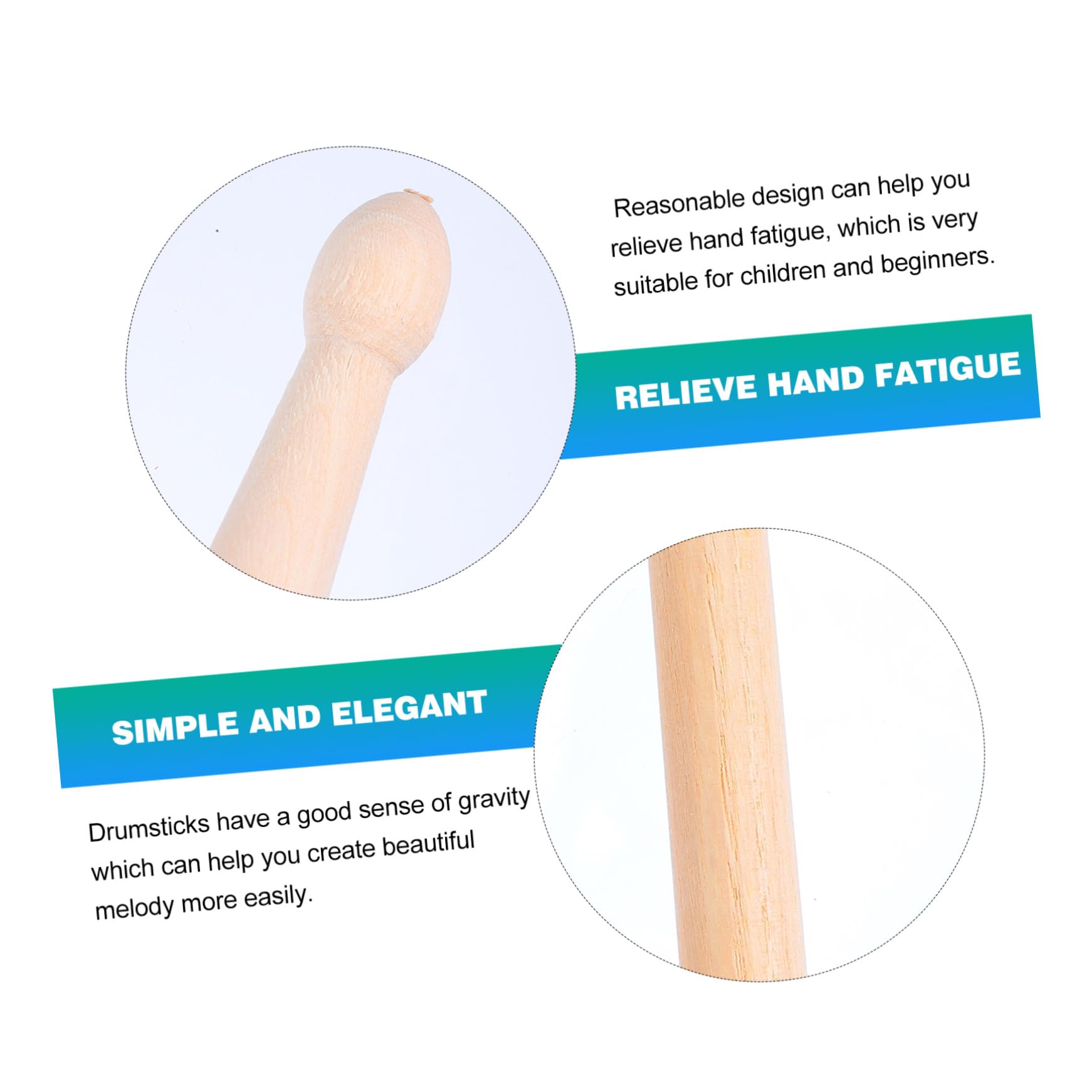 minkissy 20stücke Holz-drumsticks aus Ahorn Praktische Schlagzeugsticks für Anfänger und Profis Hand Liegend Langlebig Hervorragender Textur
