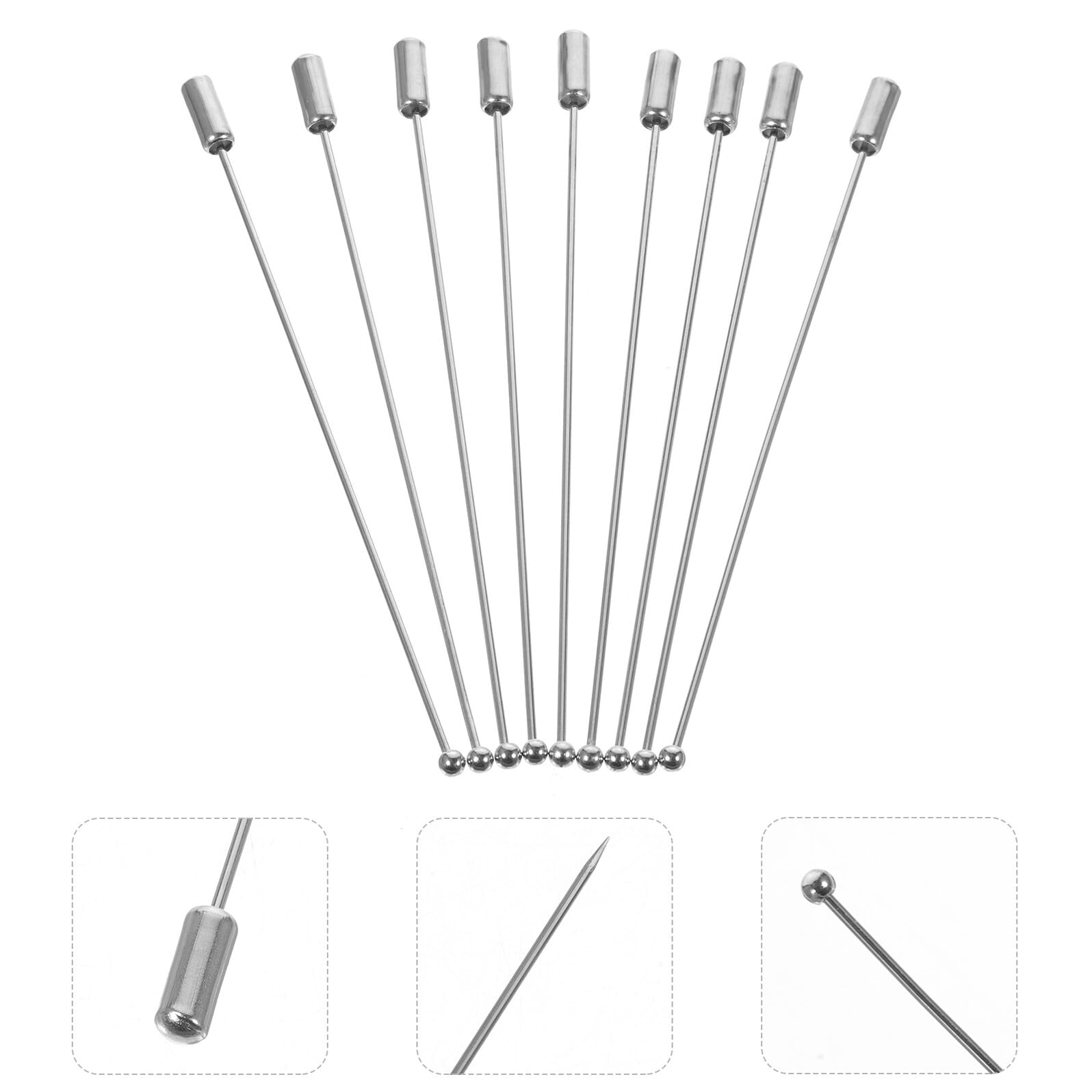Angoily 160 Piezas Alfileres Metálicos con Cabeza de Bola Pasadores para Corsage y Broches Accesorios para Manualidades y Joyería DIY