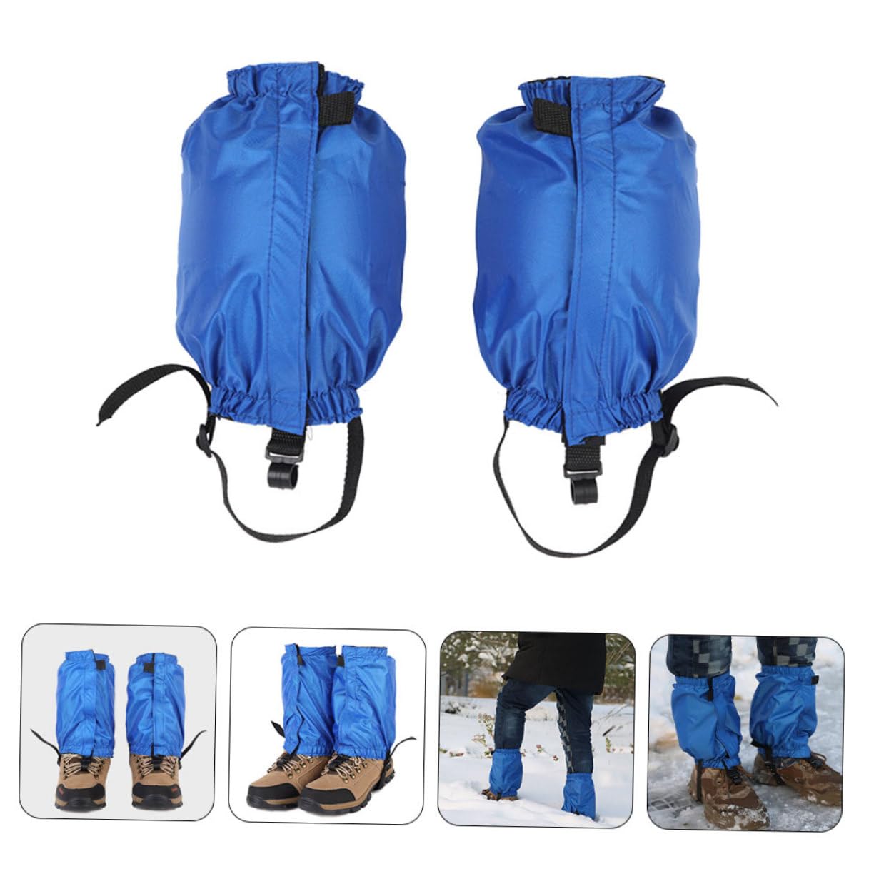 Toddmomy Manto nevoso alpinistico ghetta da Trekking Elastico più Caldo Ghette Impermeabili per l'escursionismo Stivale Gamba Ghette da Trekking da Uomo ghetta per Le Gambe Nylon Blu