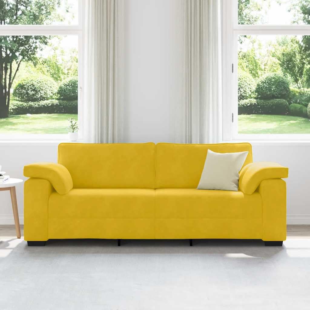 Genérico Sofá 3 plazas Terciopelo Amarillo 220 x 77 x 82 cm