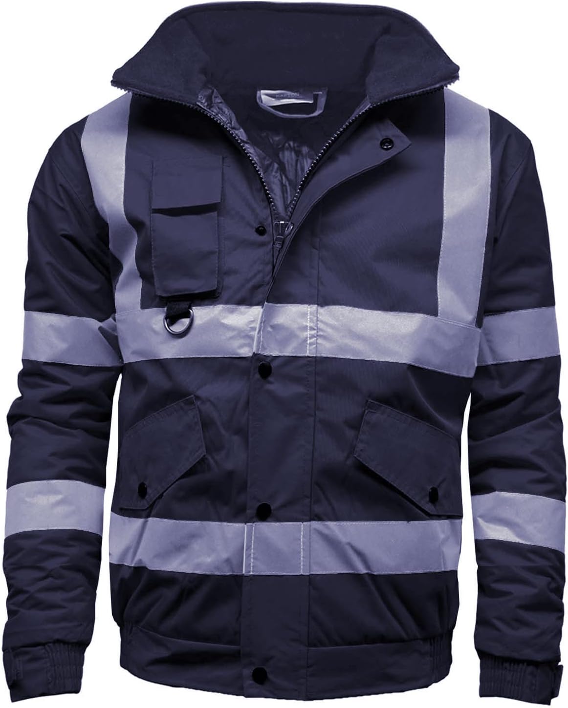 Top DemandMens New Hi Viz Vis High Visibility Bomber Safety Work Jacket Coat Top Size S-5XL