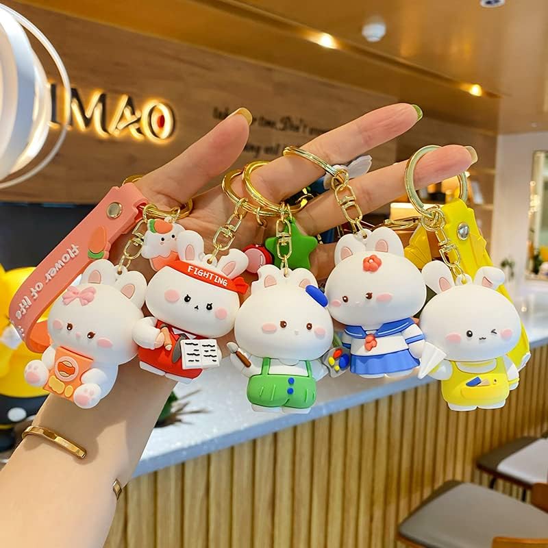 Miniatura 4 de BEXOA Cute keychain Kawaii Cartoon Rabbit Keychains Accessories, Backpack Charms Car Key Chain for Boy Girl Women