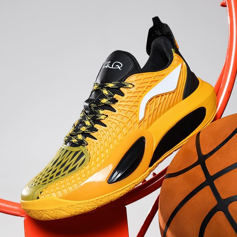Zapatillas de baloncesto transpirables de hombre con calzado antideslizante amarillo 40 4