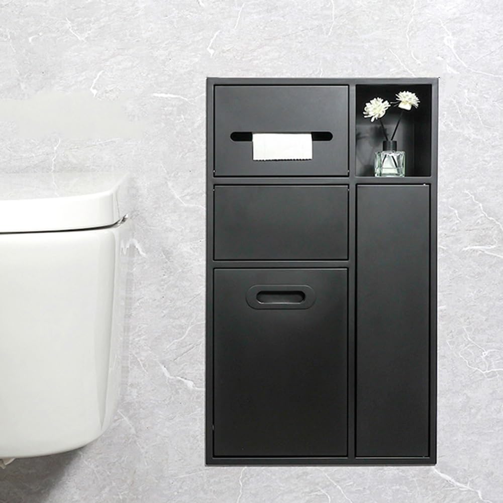 Porte-papier toilette en acier inoxydable avec couvercle rabattable – Salle de bain moderne pour un accès facile et une propreté facile