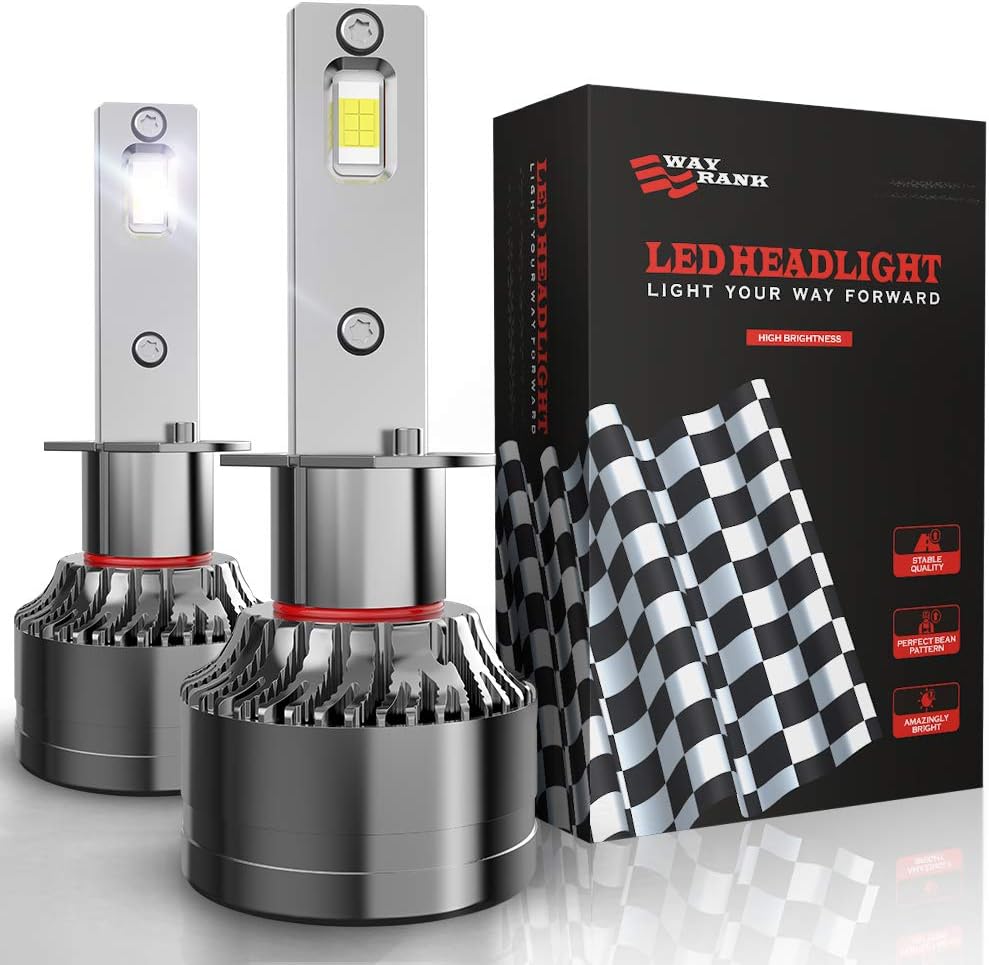 WAYRANK H1 LED Headlight Bulb 120W 20000LM 6000K Cool White Conversion Bulbs Kit