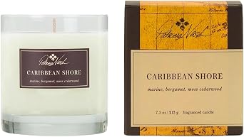 Rosy Rings Patricia Nash Candle | Long Lasting Fragrance Home Decor Gift Luxurious Aromatherapy Notes of Marine, Lemon, Bergamot, Lily, Sandalwood, Musk 60 Hour Burn 7.5oz 3.5" H Caribbean Shore