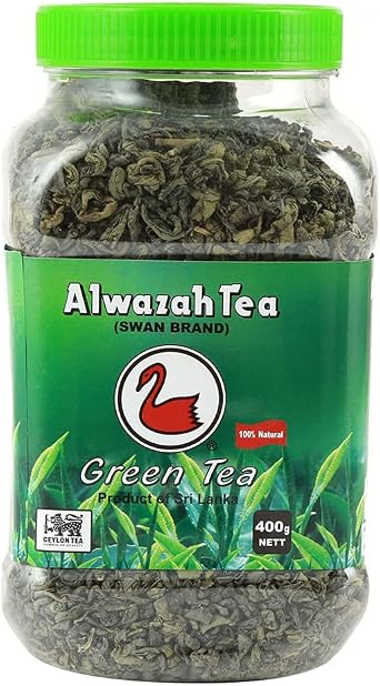 ALwazah Tea - 100% Pure Ceylon Loose Black Tea - Large Leaves 400g, Green