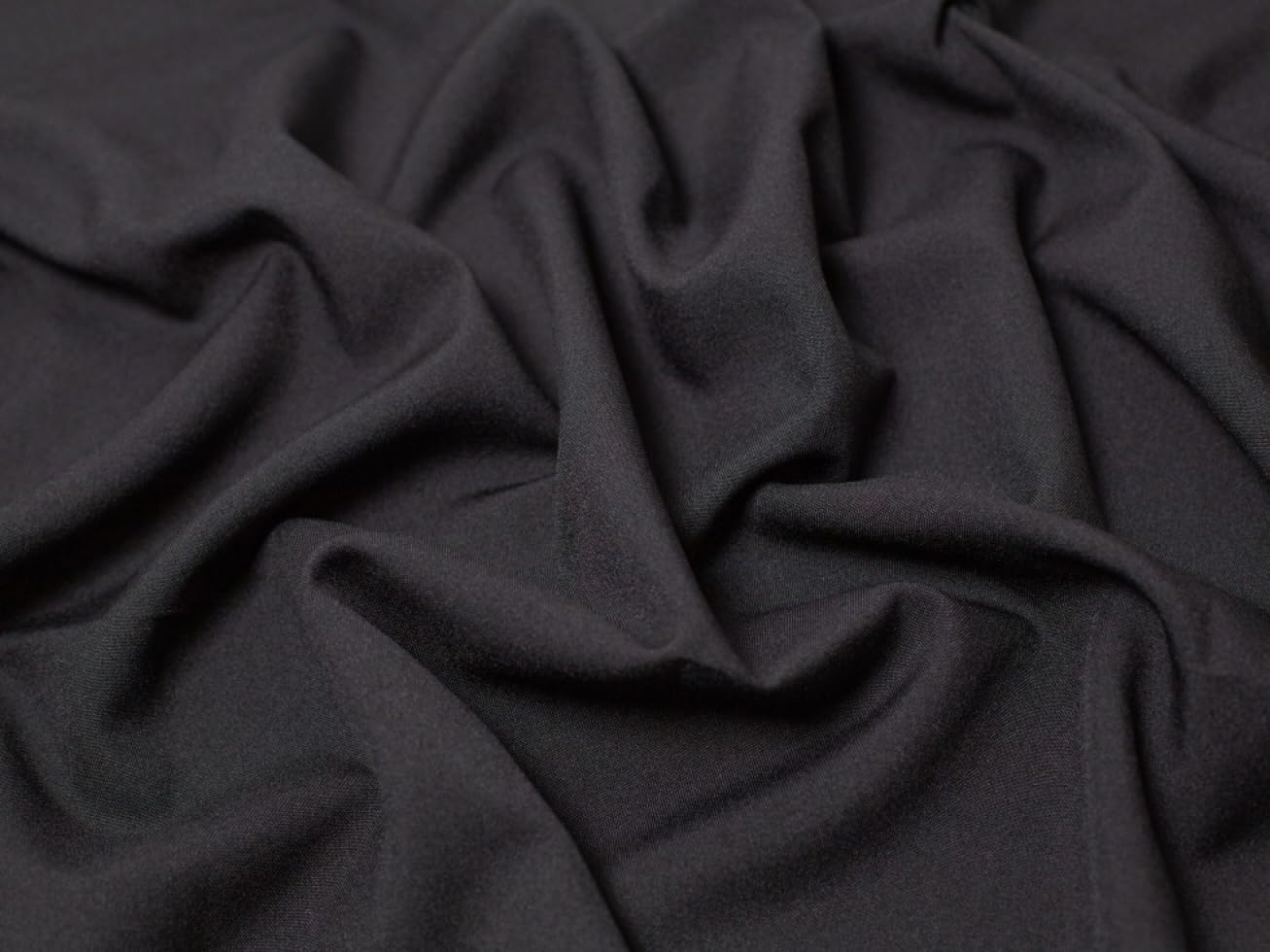 Minerva Black Polyester Suiting Fabric - Per Metre