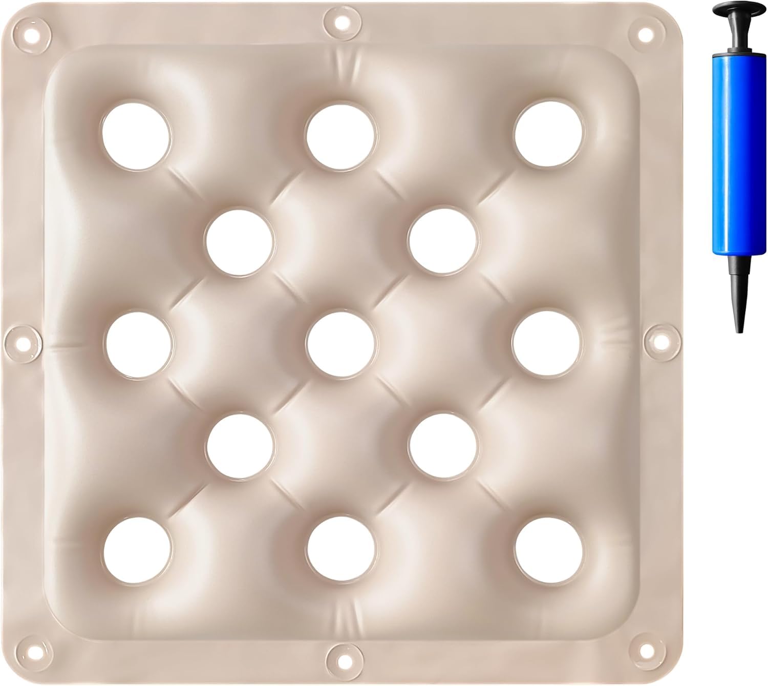 AKHMLEF Inflatable Seat and Chair Cushions - Tailbone, Sciatica, and Hemorrhoid Pain Relief - Use in Office or Stadium (1, Apricot, 17inch)