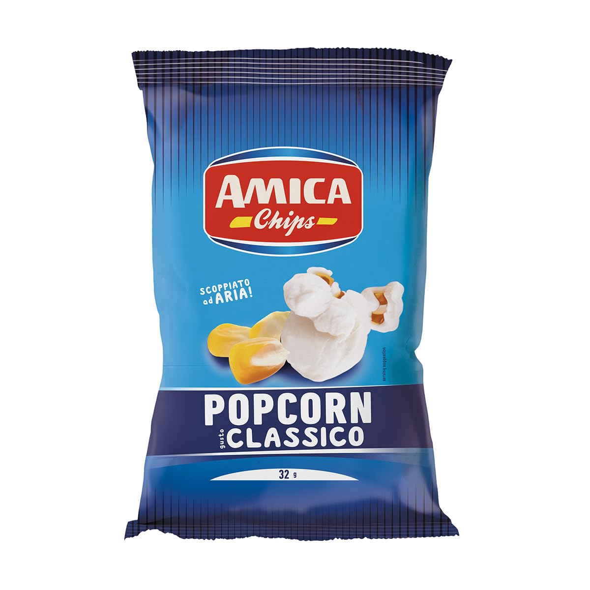 AMICA Chips | Pop Corn Gusto Classico, Snack Salati Scoppiati ad Aria, Con Olio di Semi di Girasole, 24 Pezzi x 32 gr
