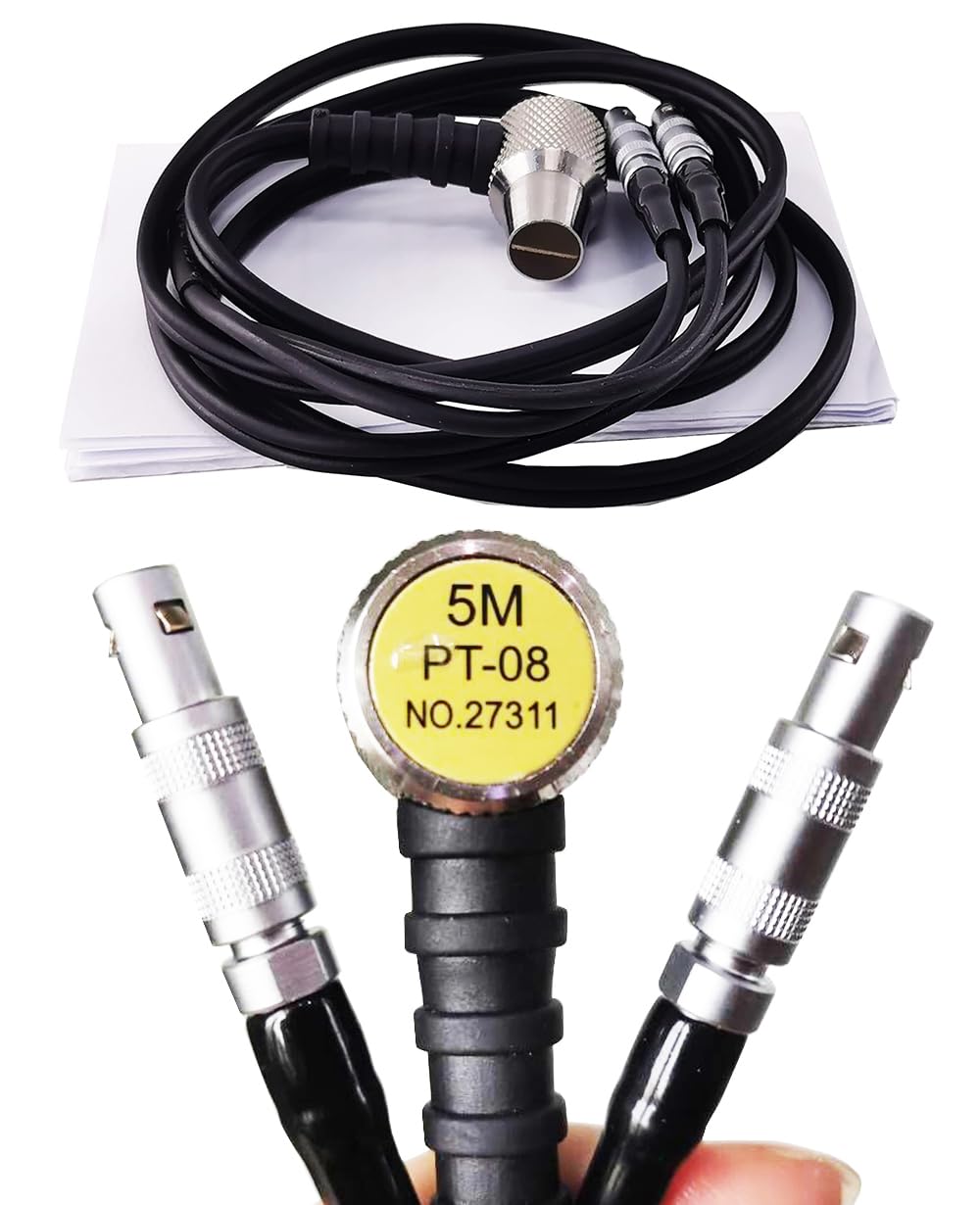 Through Coating Ultrasonic Thickness Gauge Probe Transducer Sensor with Frequency 5MHz Range 1.00-100mm Dimensions 11mm*28mm*16.5mm for Ultrasonic Inspection NDT Testing