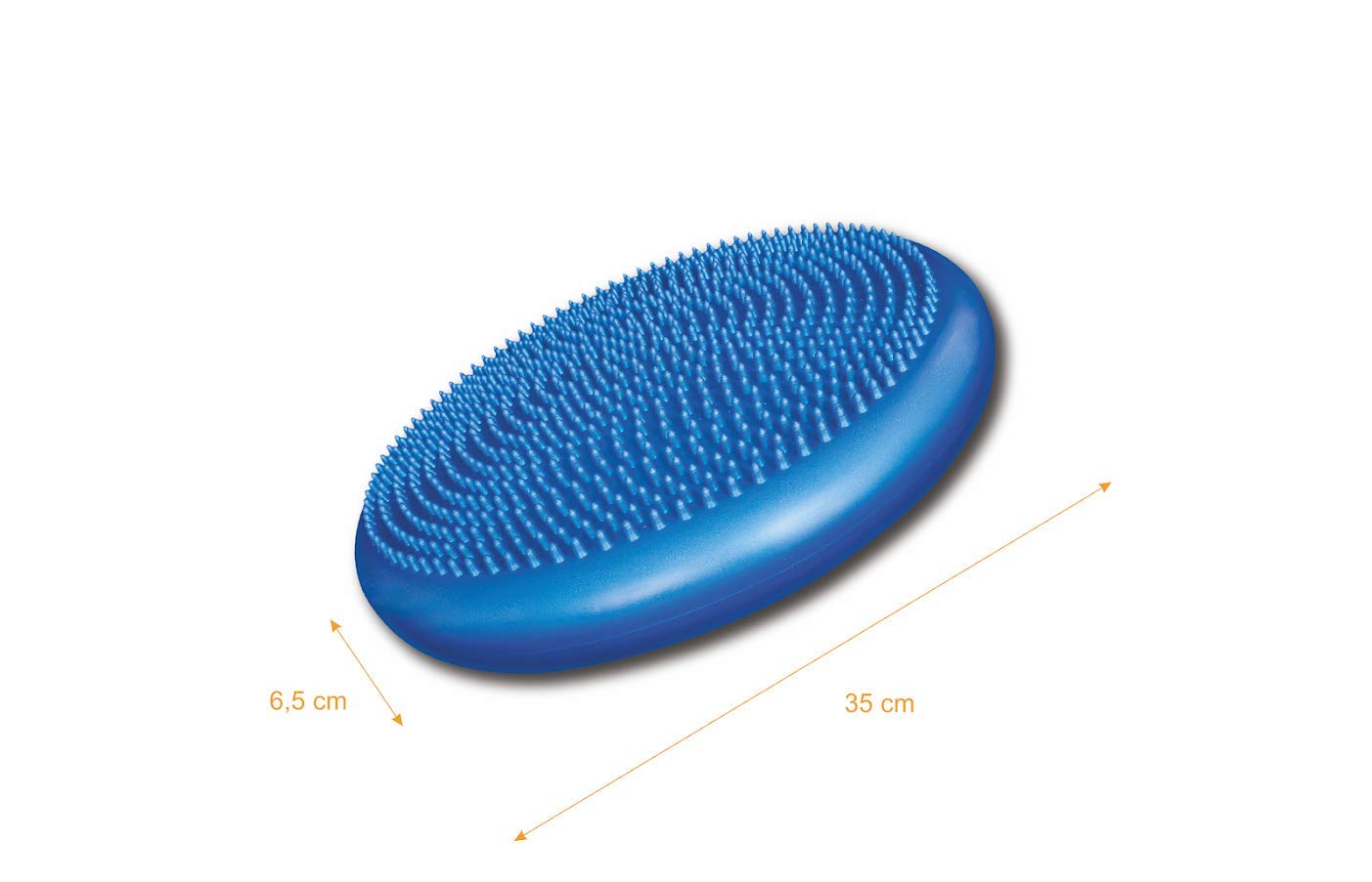 Cuscino di equilibrio (cuscino sensoriale) con gommini, Ø 33/35 cm, in PVC, capacità di carico 200 kg. Per l'attivazione dei muscoli profondi, la stabilizzazione e la correzione della postura