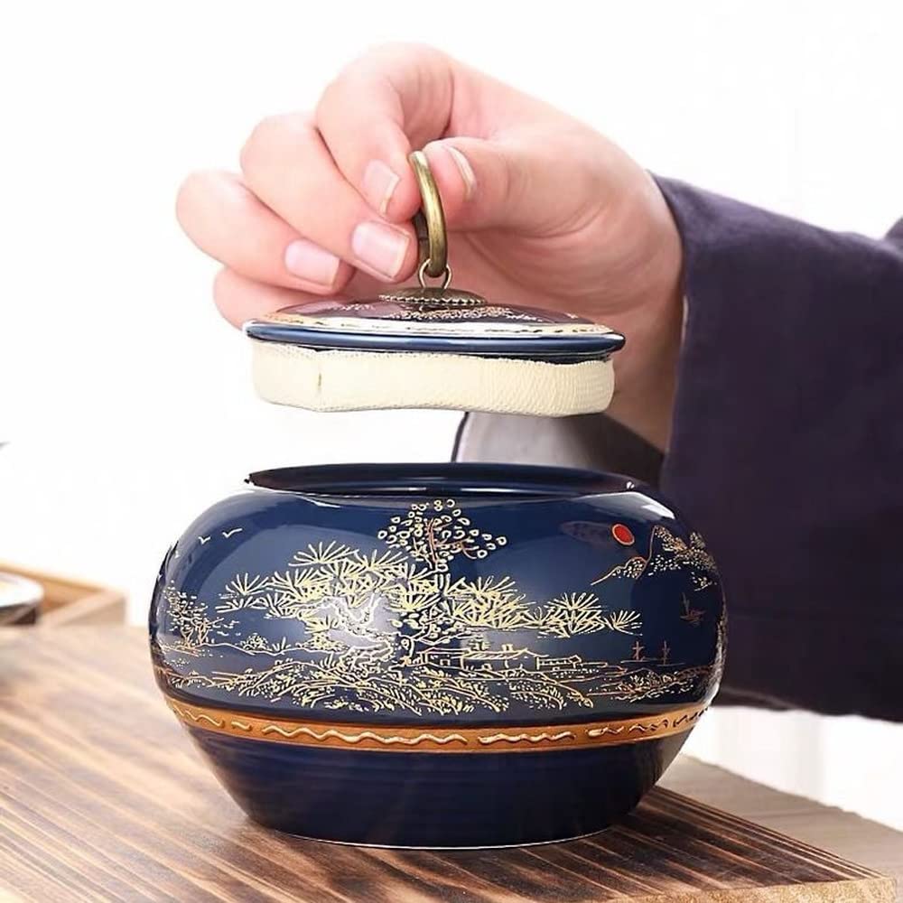 Kawa Pieczęcie Pieczęci Słoik Słoik słoik z fasolą kawy Słoik 12.1 cm Wzór krajobrazu herbata caddy ceramiczna herbata słoik domowy pudełko na herbatę do przechowywania