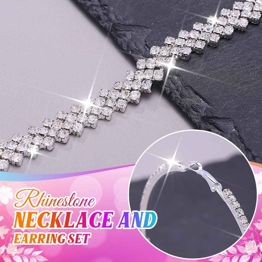 GORAIS Black Jewelry Sets Rhinestone Choker Necklace Earrings Set Prom Costume Jewelry for Women - Image 7