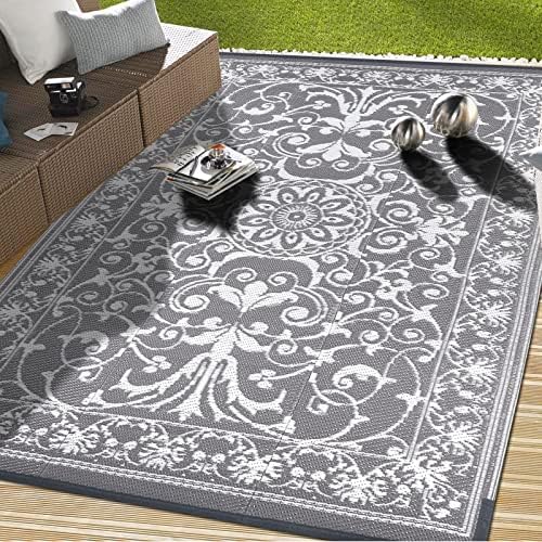 Vaukki Reversible Rugs, Plastic Straw Outdoor Doormat, Fade Resistant