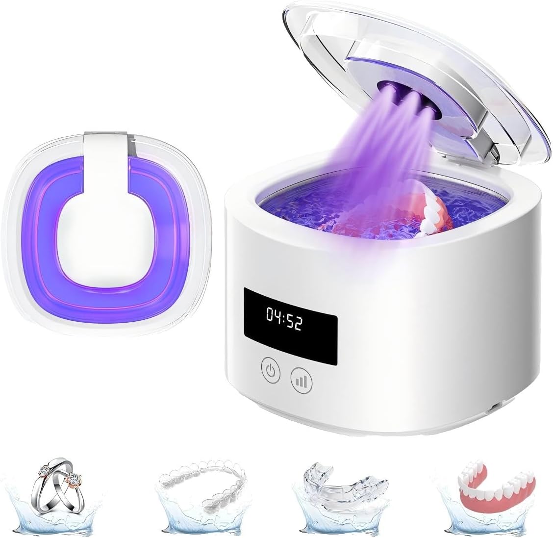 Ultrasonic Retainer Cleaner Machine for Dentures,Teeth, Braces, Retainer Cleaning Tub