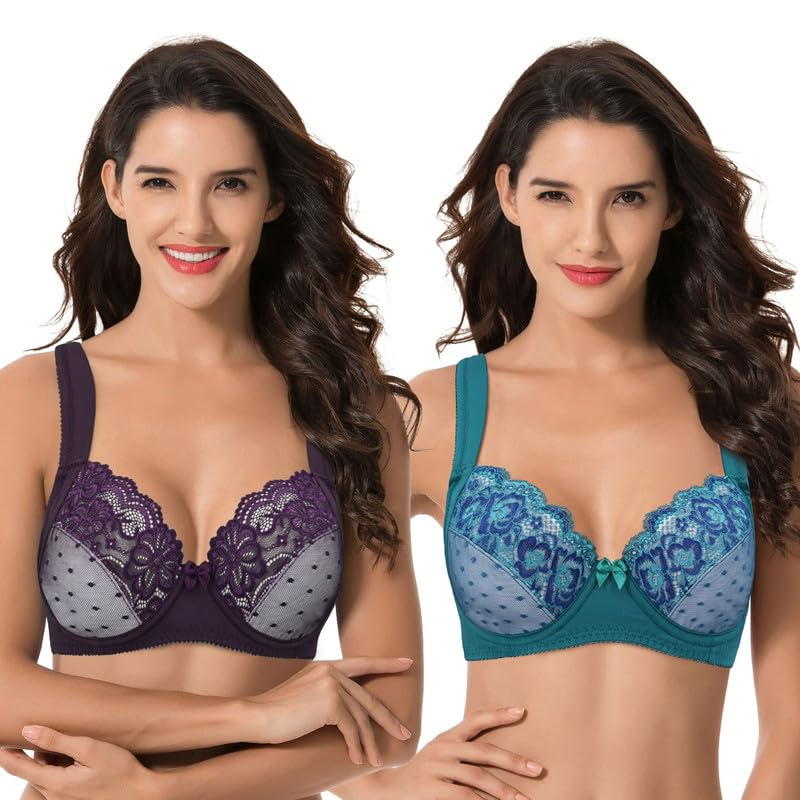 Curve Muse Reggiseno Altamente Coprente, Oscurante (Pacco da 2) Donna