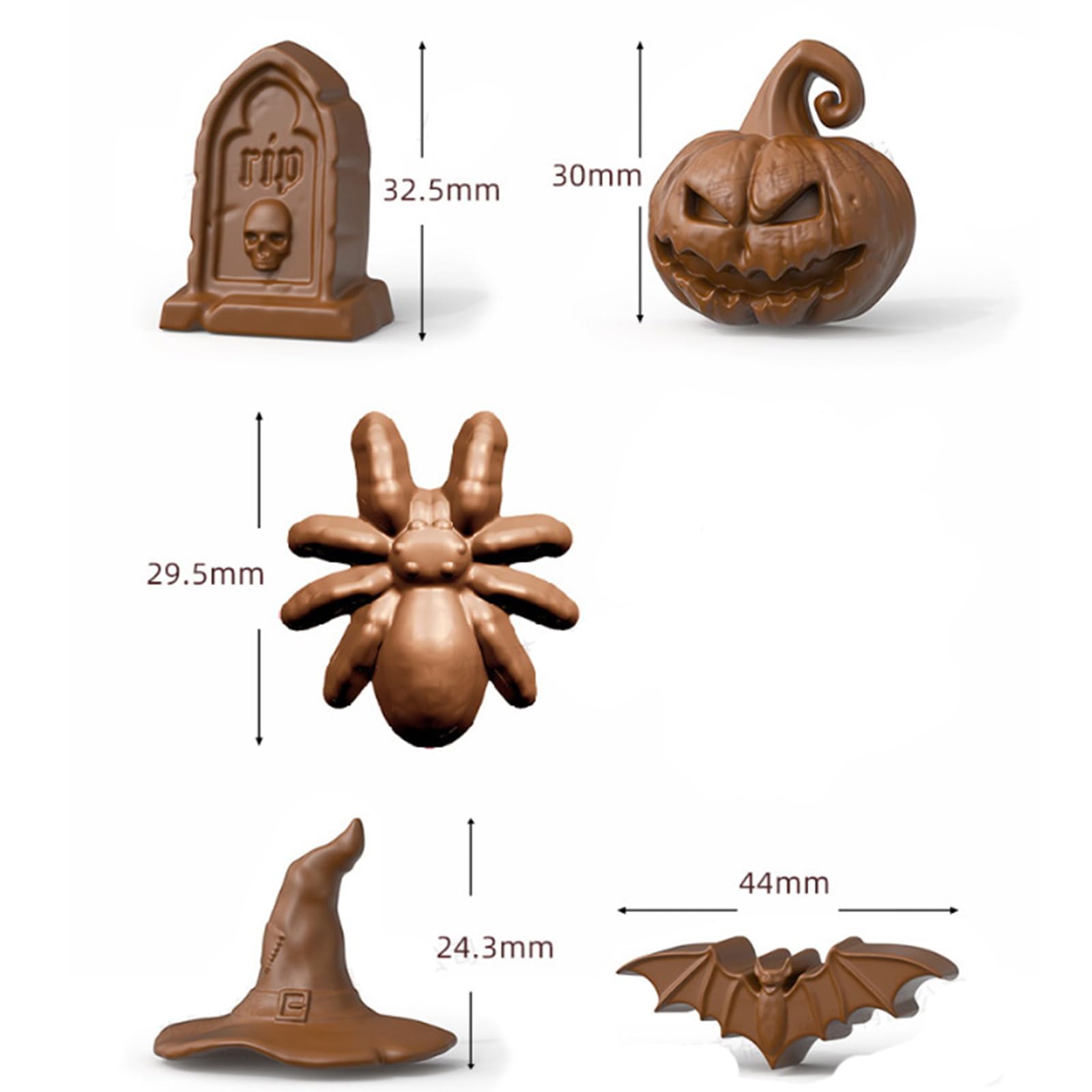 Halloween Silikonformen 2er Set - Schädel, Kürbis & Geist Für Schokolade