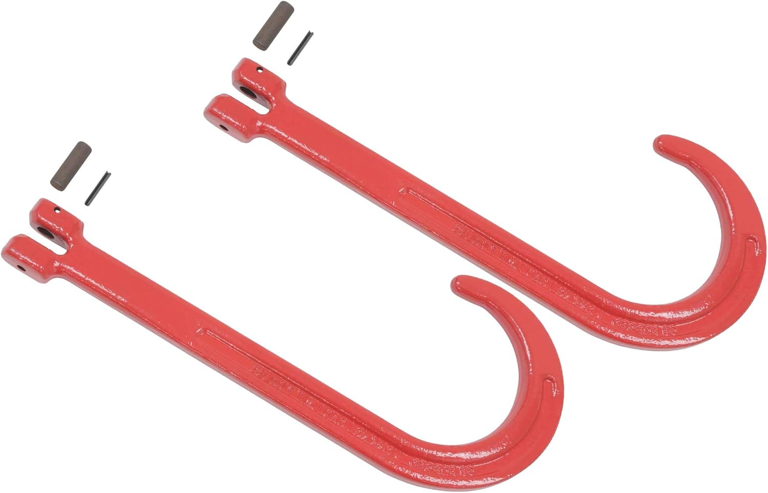 Mytee Products 15" Inch J Hook Heavy Duty Grade G80 Tow Axle Strap Wrecker Roll Back Clevis Load Limit 7100# (2 Pack)