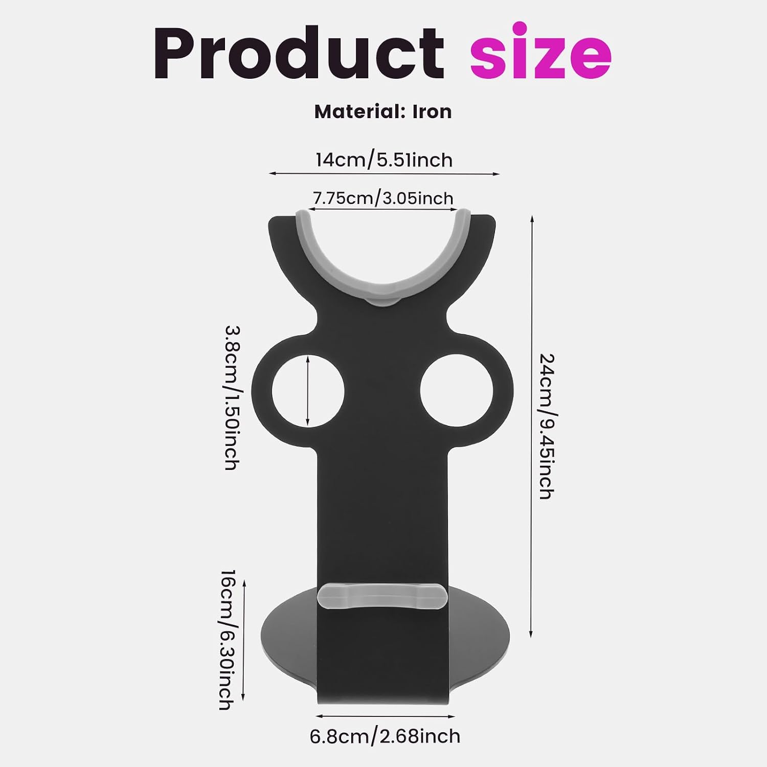 Hair Dryer Holder Stand Compatible with Dyson, Magnetic Stand with Power Plug Cable Organizer, Countertop Blow Dryer,Diffuser and Nozzles Bracket- Rust Resistant Organizer for Bedroom Washroom and Bathroom