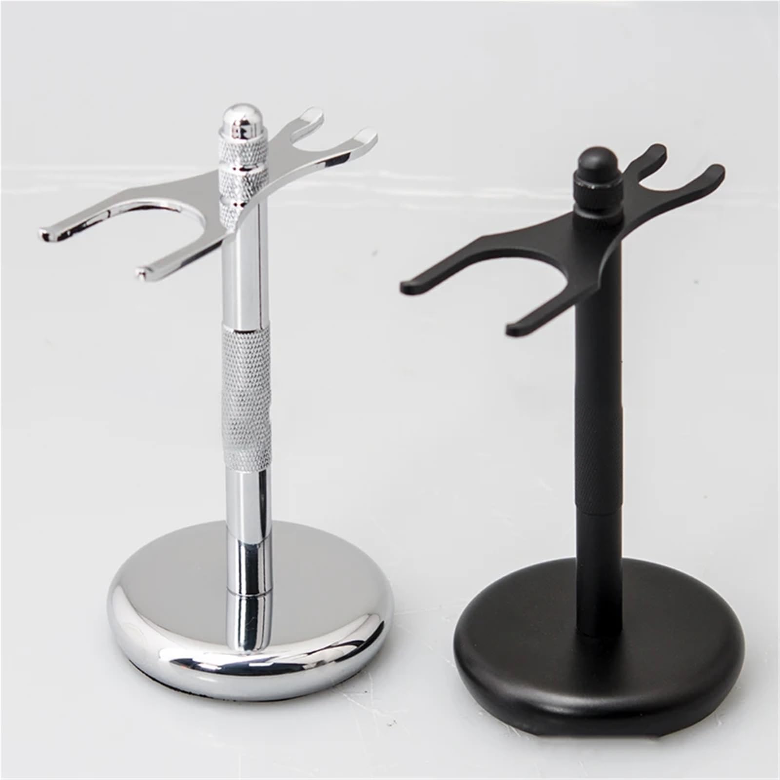 Männer Rasierer Halter Legierung Rasierpinsel Ständer Manuelle Rack (Ohne & Pinsel)(Silver)