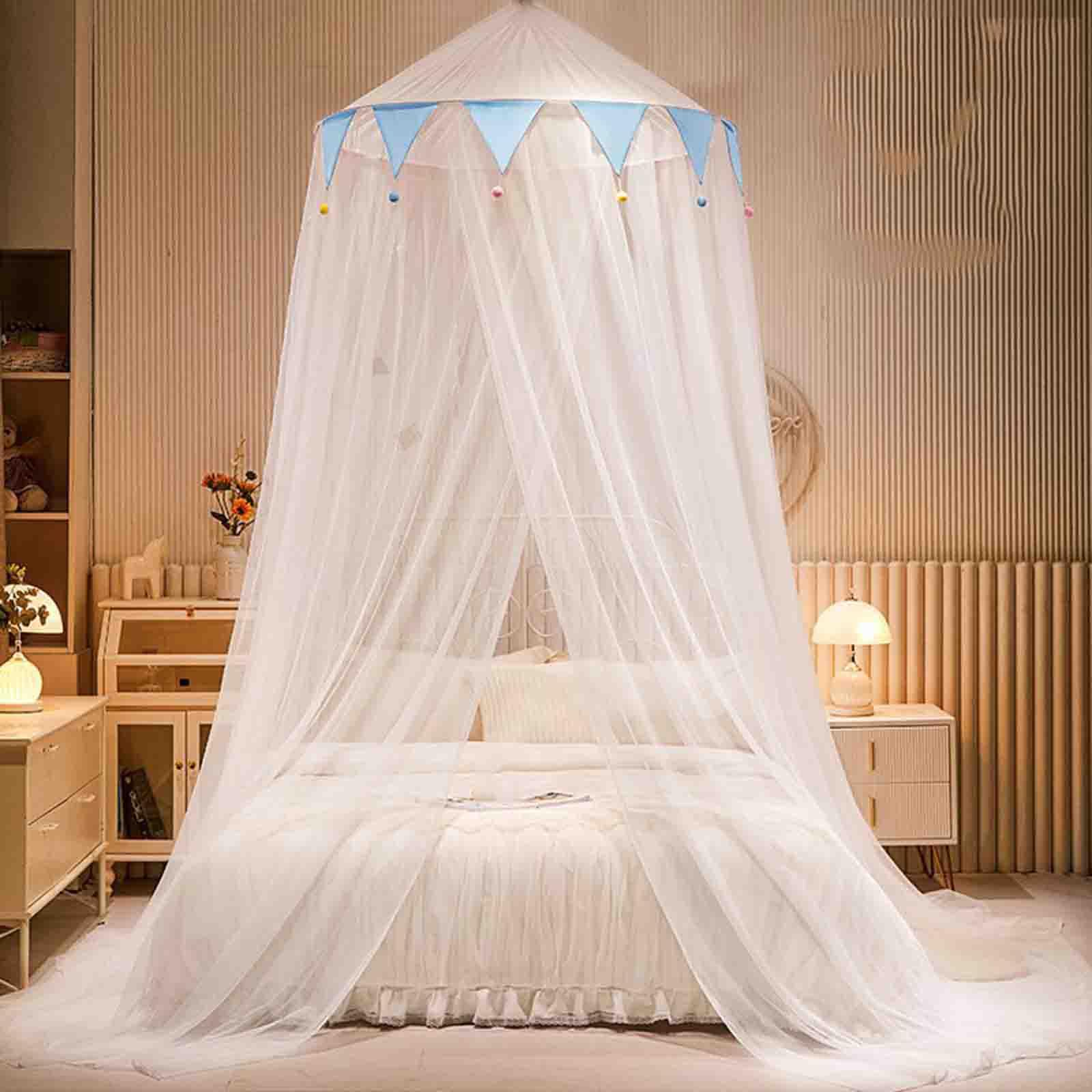 Zanzariera a baldacchino per letto – Cupola pieghevole da appendere per letto matrimoniale o singolo – ideale per uso estivo