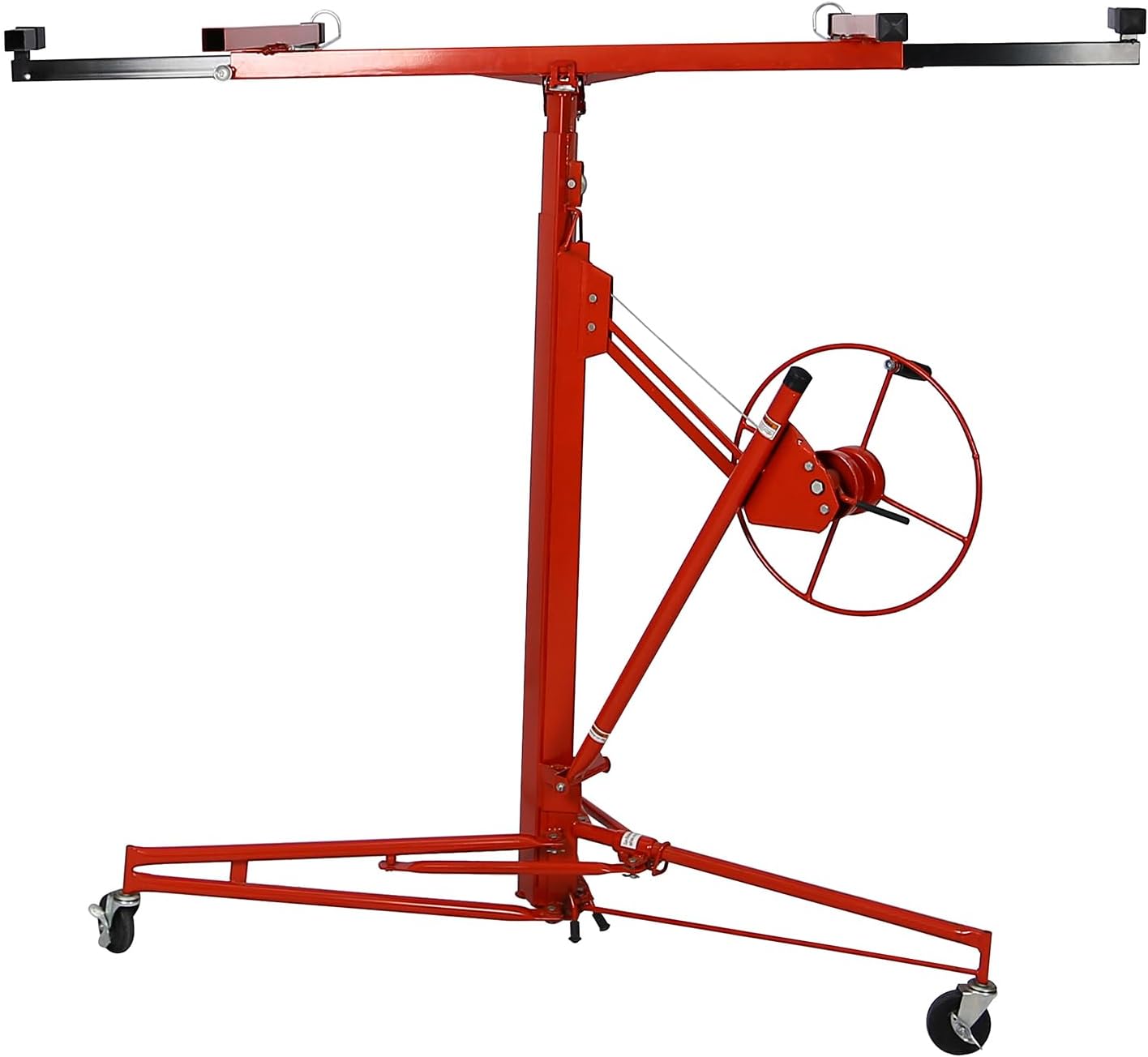 Drywall Lift Panel 11' Lift Drywall Panel Hoist Jack Lifter,Red + Iron