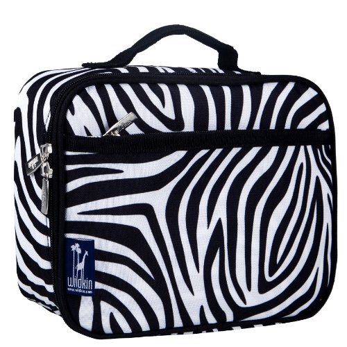 Image of Wildkin Kids Insulated Lunch Box, Zebra | Insulated, wipe-clean lunch box for school, daycare, and travel
