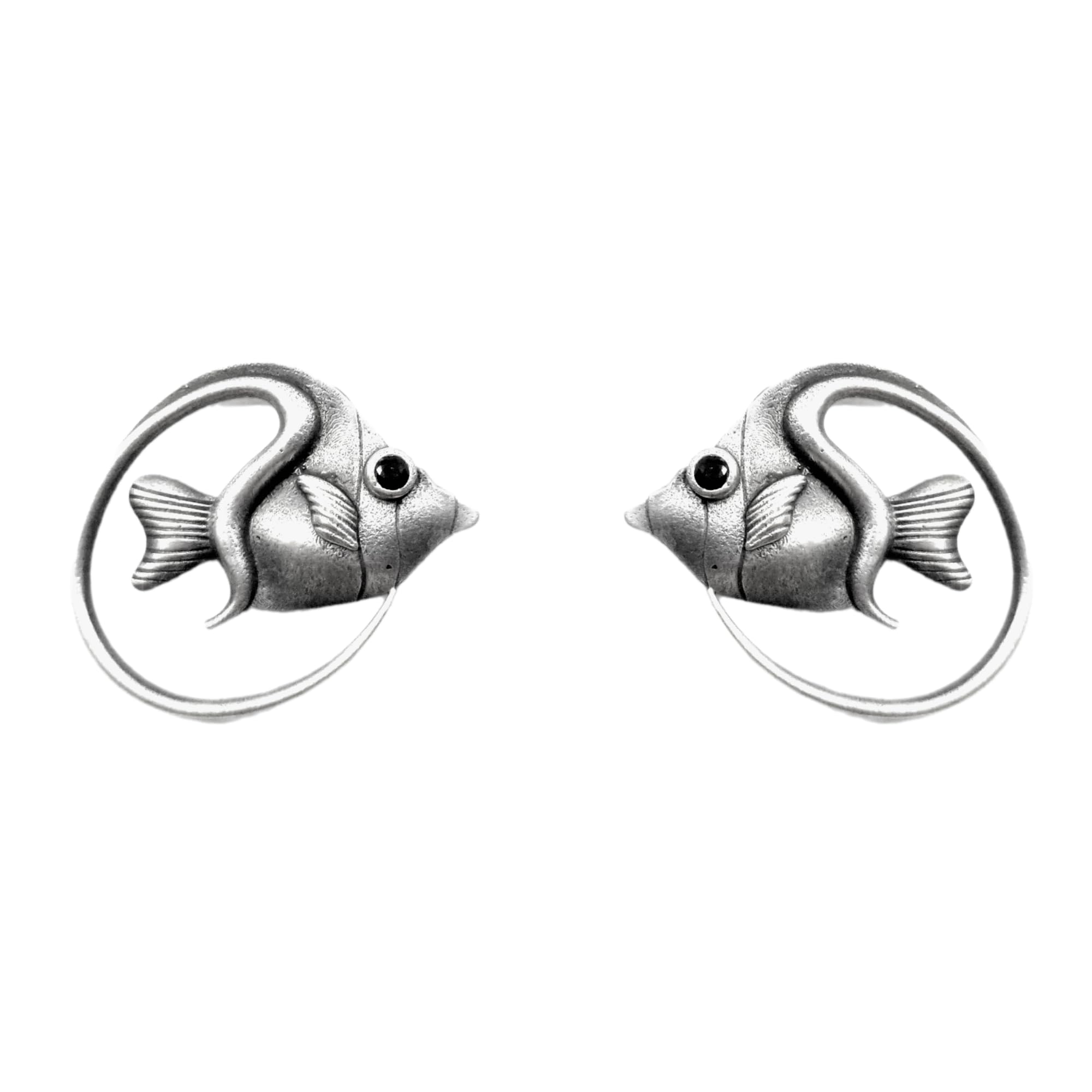 Dulcett India Oxidised Silver Fish-Shaped Stud Earrings for Women & Girls | Unique Traditional German Silver Replica | Ethnic Boho Tribal Earrings | Stylish Lightweight Jewelry (B0DHHC8LWC) Amazon Price History, Amazon Price Tracker