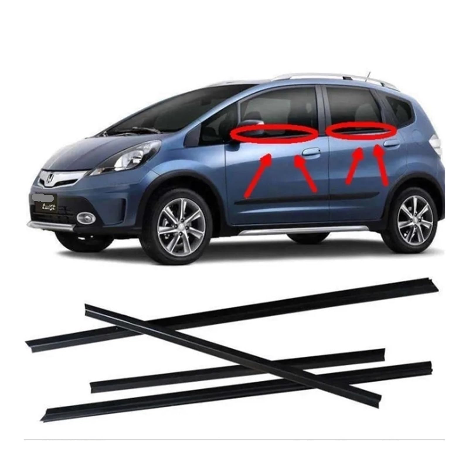 4pcs Car Weatherstrip Window Moulding Trim Seal Belt Compatible with 2009-2014/2015-219(2009-2014)