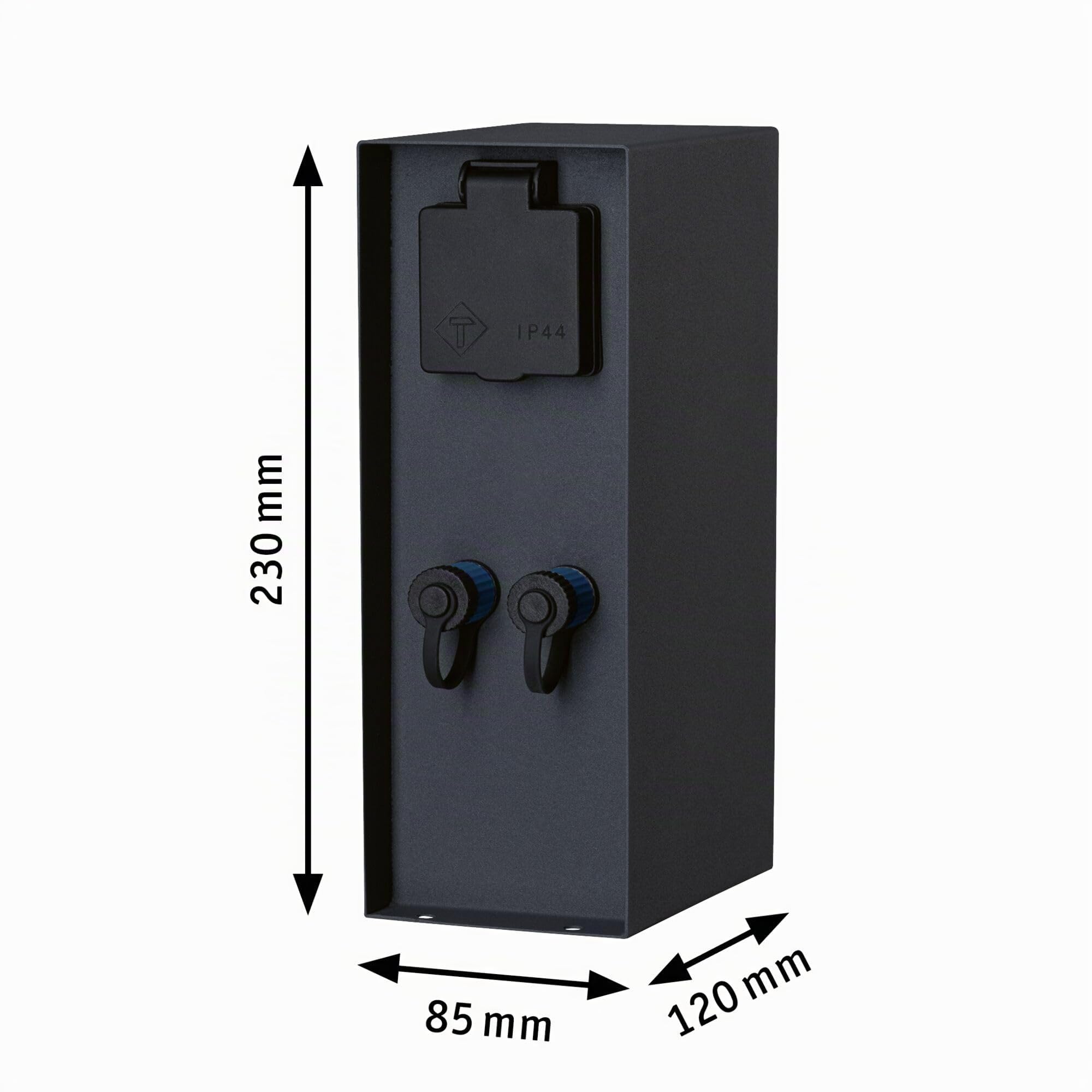 Paulmann 94700 Plug & Shine luminaire d'ext accessoire colonne prises Rio IP44 Anthracite syst éclairage jardin raccordements 2x230V 2x Plug&Shine 24V