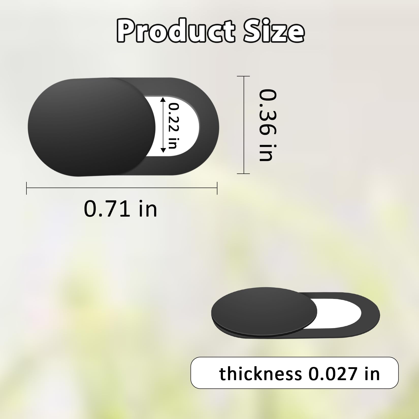 ZUCUCUC Copertura per fotocamera per computer portatile, confezione da 6, ultra sottile, per laptop, tablet, desktop, PC, smartphone, protegge la tua privacy e sicurezza (nero)