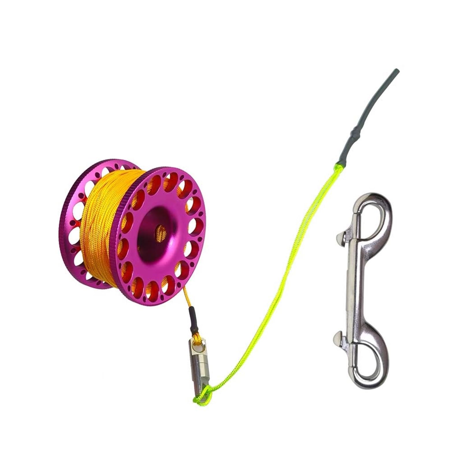 Dive Finger Reel, Finger Spool Aluminum Multicolor 30m/100ft Bolt Snap Cave Wreck Drift(Pink)