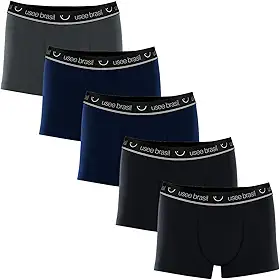 Kit 5 Cuecas Boxer Algodão Adulto Plus Size Usee Brasil P
