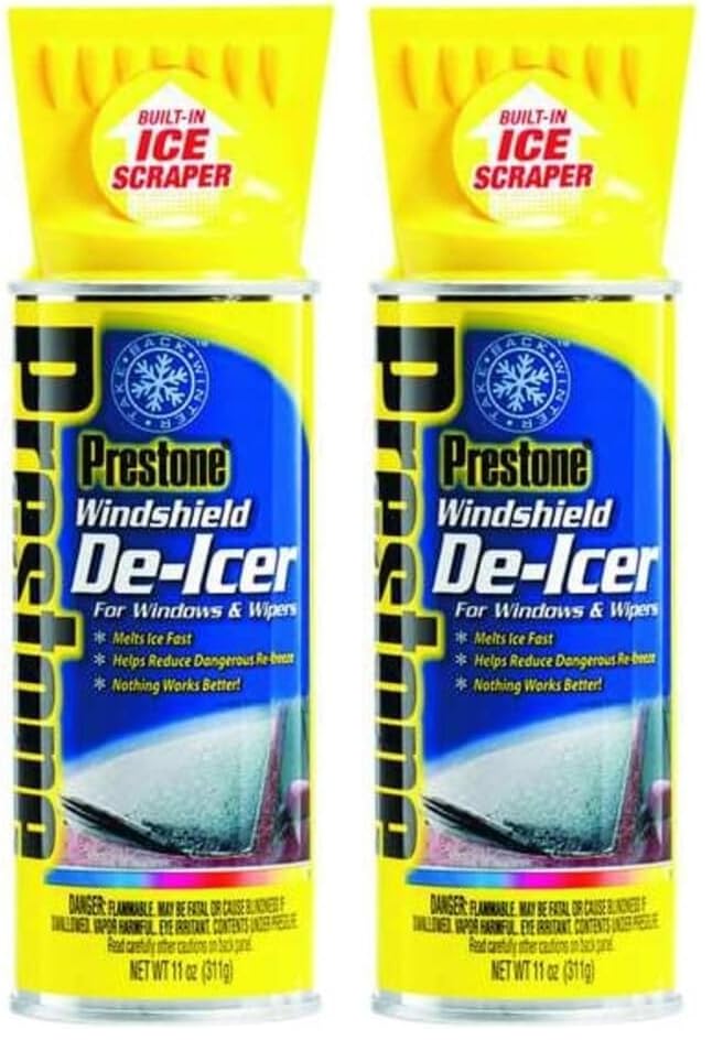 Prestone AS242 Windshield De-Icer - 11 oz. Aerosol (Pack of 2)