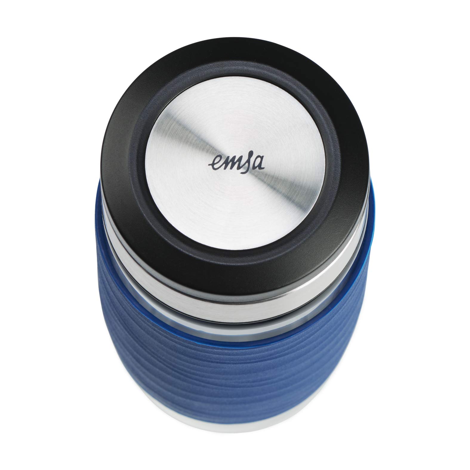 Emsa N20805 Tea Mug - Taza de té de cristal de doble pared | no aislante | mantiene 1 hora de agua | 0,4 litros | colador extraíble | sin BPA | 100% hermético | antigoteo | color azul