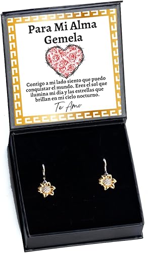 Se que no puedo volar, Pero alguien me hace sentir - Regalo para enamorada o Mujer Aretes de girasol