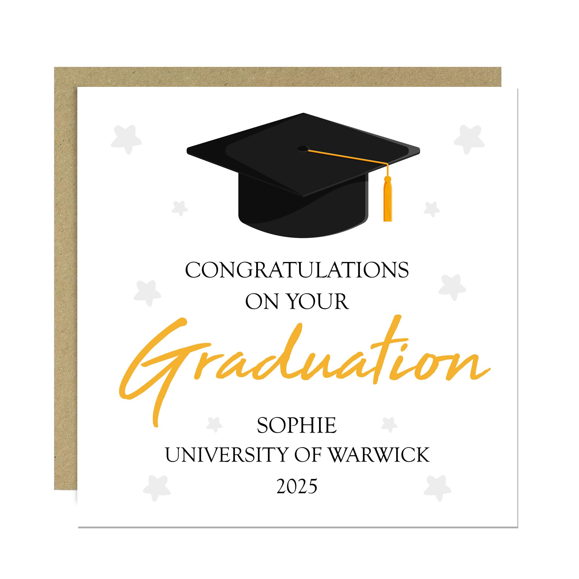 RED OCEAN Congratulations On Your Graduation Card With Kraft Envelope Personalised Graduation Card For Him Her Daughter Son Granddaughter Grandson